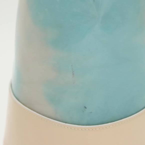 CELINE Shoulder Bag Enamel Leather Blue Cream Silver Auth bs19765 - Picture 4 of 16